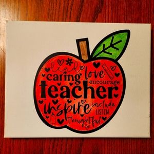 Teacher handpainted canvas (handmade)